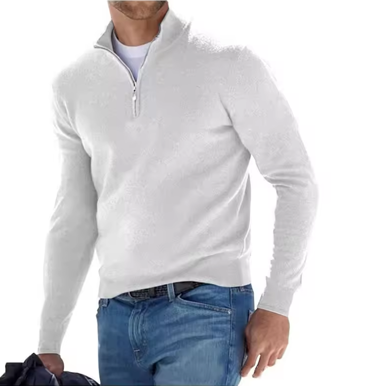 Eleganter Herrenpullover mit Modernem Stehkragen und Bequemer Passform