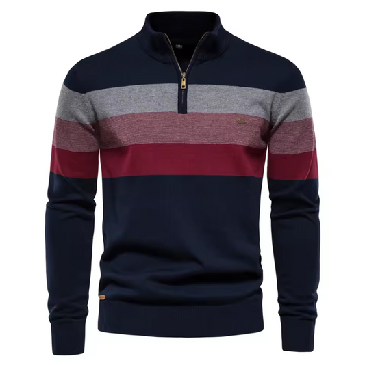 Eleganter Herren Pullover mit Modernem Reißverschluss und Bequemer Passform