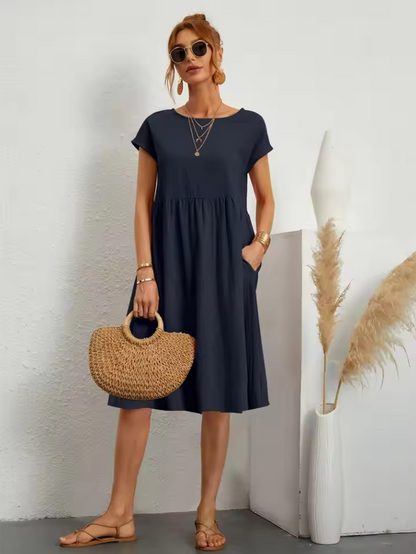 Locker geschnittenes Kleid für Damen mit Seitentaschen