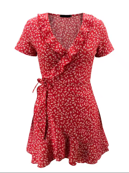 Modisches Kleid für Damen mit V-Ausschnitt