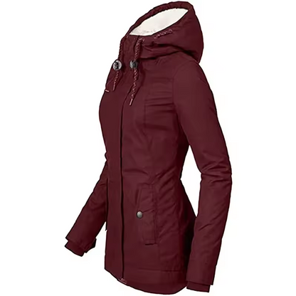 Winterjacke mit Kapuze und flauschiger Innenfütterung für Damen