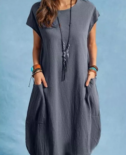 Locker geschnittenes Midi-Kleid für Damen
