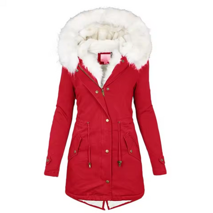 Warme Winterjacke für Damen mit abnehmbarer Kapuze