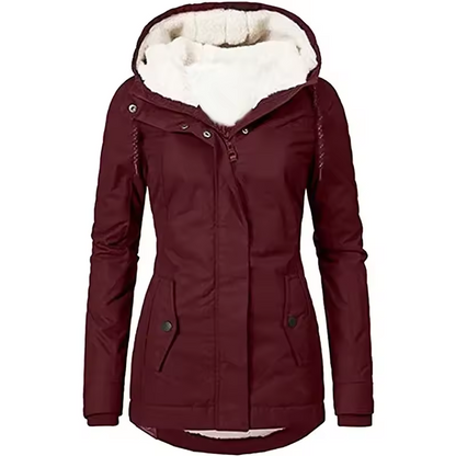 Winterjacke mit Kapuze und flauschiger Innenfütterung für Damen