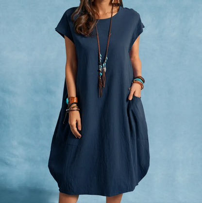 Locker geschnittenes Midi-Kleid für Damen