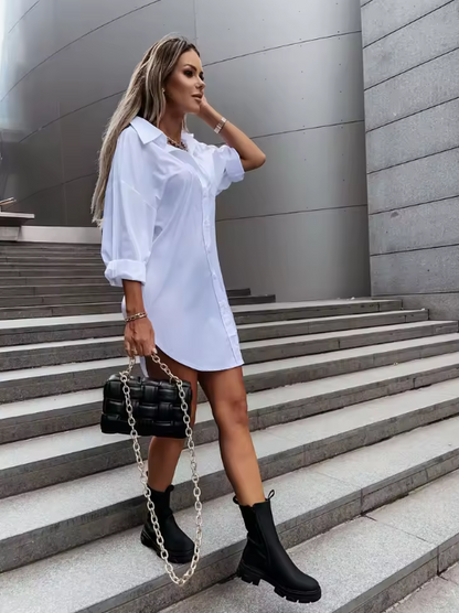 Elegante Lange Bluse für Damen mit Seitenschlitz