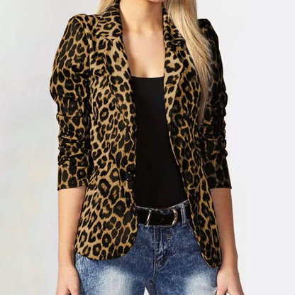 Eleganter Blazer für Damen mit Leopardenmuster