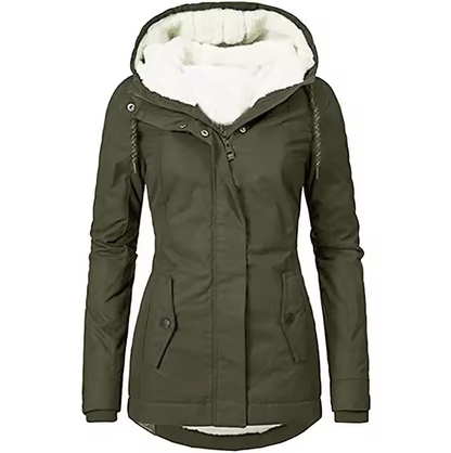 Winterjacke mit Kapuze und flauschiger Innenfütterung für Damen