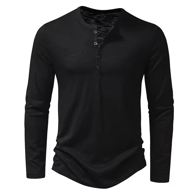 Elegantes Langarmshirt mit Modernem Knopfdesign