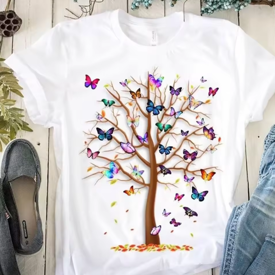 Kurzärmliges T-Shirt mit Rundhalsausschnitt und Grafikdruck