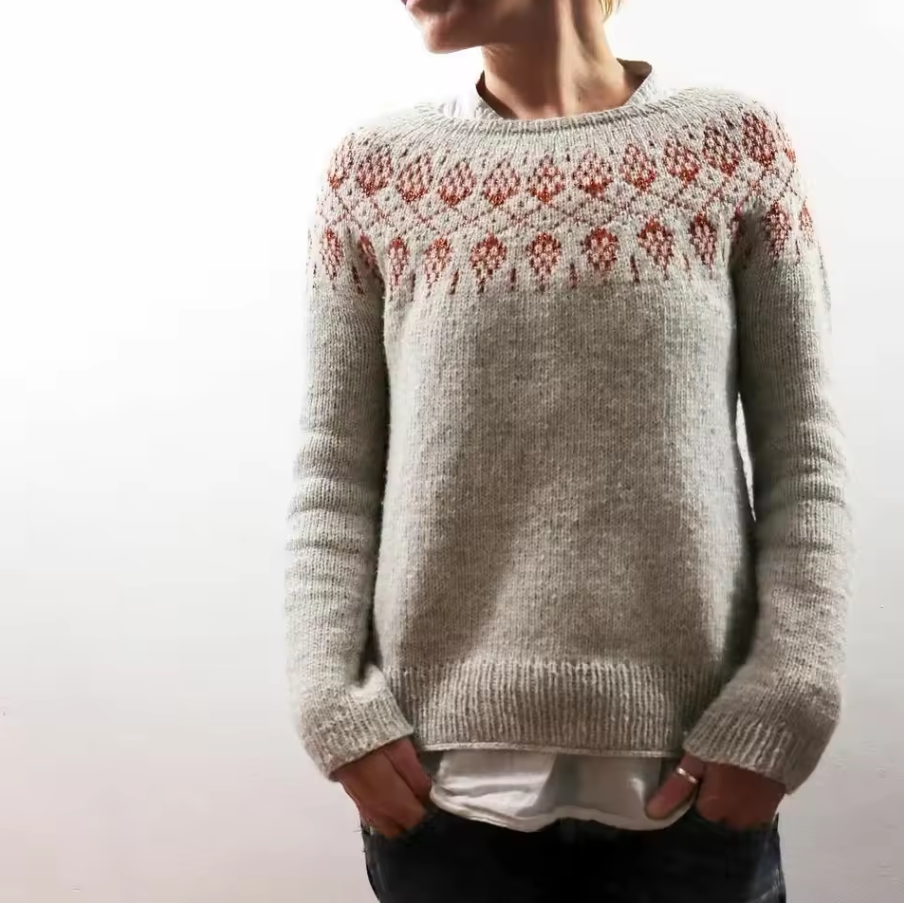 Pullover mit gestricktem Muster und klassischem Schnitt