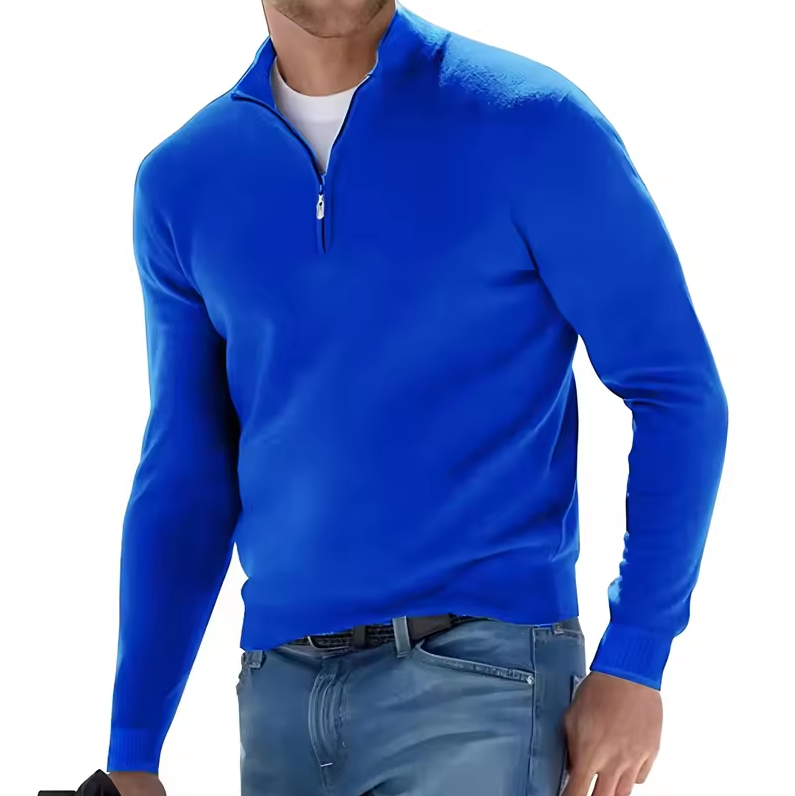 Eleganter Herrenpullover mit Modernem Stehkragen und Bequemer Passform