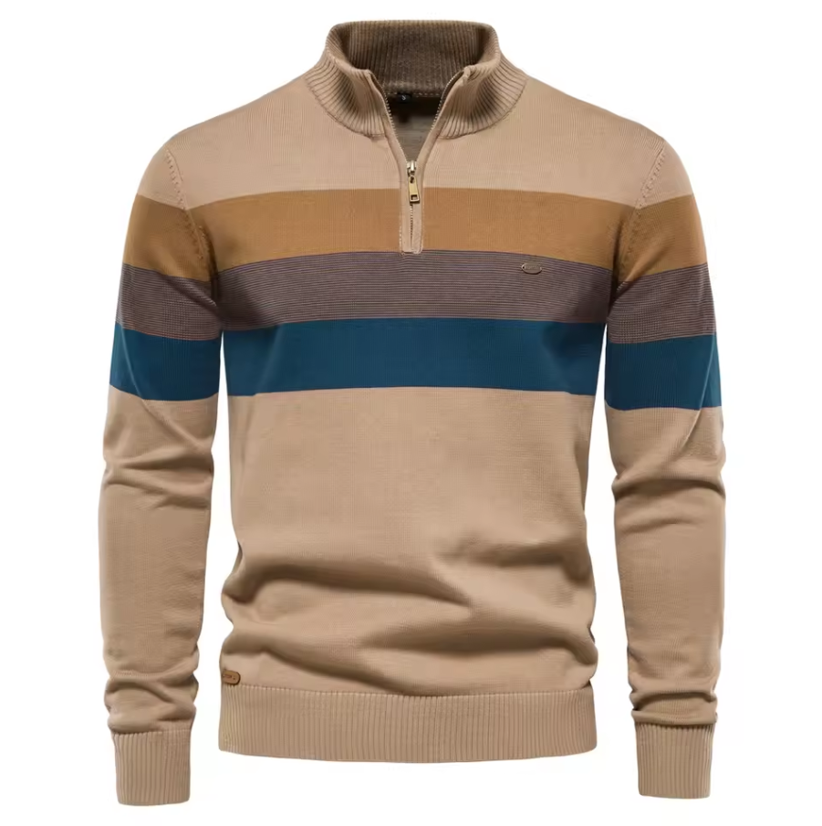 Eleganter Herren Pullover mit Modernem Reißverschluss und Bequemer Passform