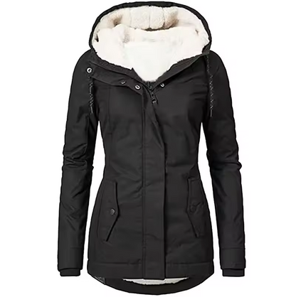 Winterjacke mit Kapuze und flauschiger Innenfütterung für Damen