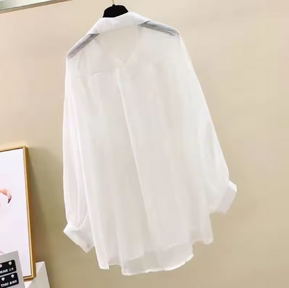 Damen Bluse mit Kragen und langen Ärmeln