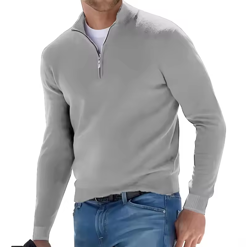 Eleganter Herrenpullover mit Modernem Stehkragen und Bequemer Passform