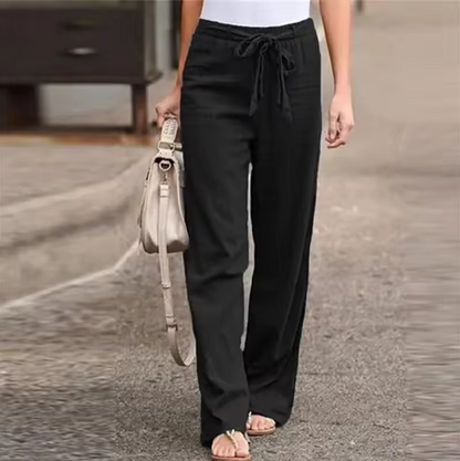 Weit geschnittene Hose für Damen mit elastischem Bund