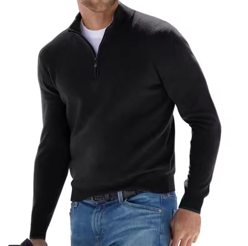 Eleganter Herrenpullover mit Modernem Stehkragen und Bequemer Passform