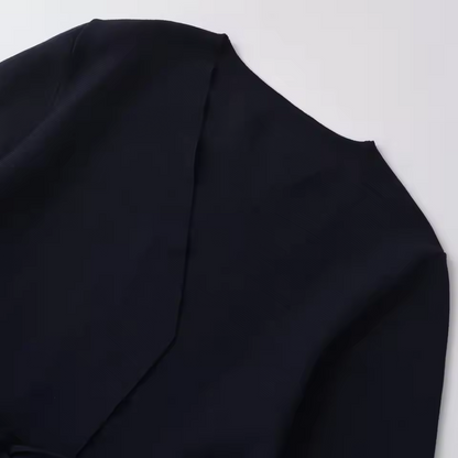 Elegantes Langärmeliges Oberteil mit Bindegürtel und V-Ausschnitt