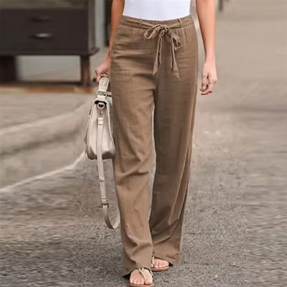 Weit geschnittene Hose für Damen mit elastischem Bund