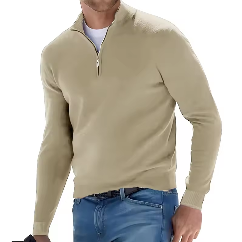 Eleganter Herrenpullover mit Modernem Stehkragen und Bequemer Passform