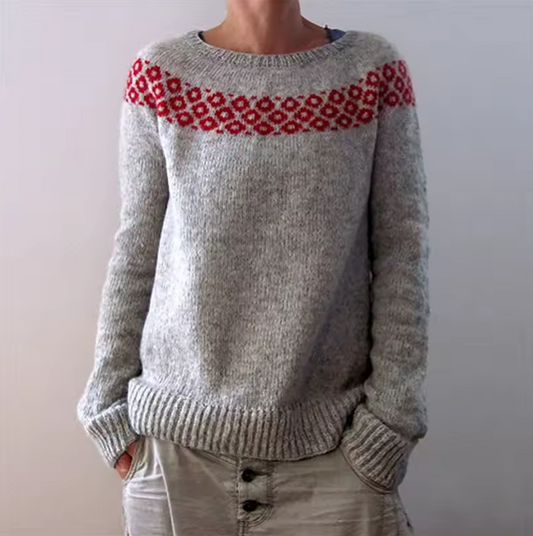 Pullover mit gestricktem Muster und klassischen Bündchen