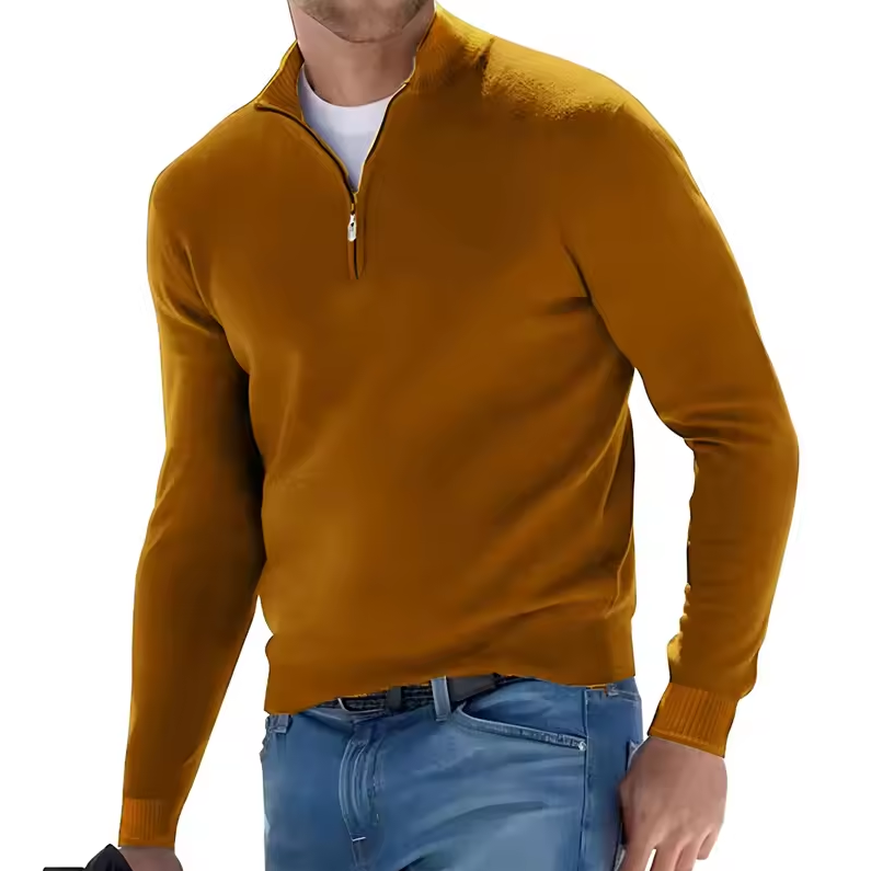 Eleganter Herrenpullover mit Modernem Stehkragen und Bequemer Passform