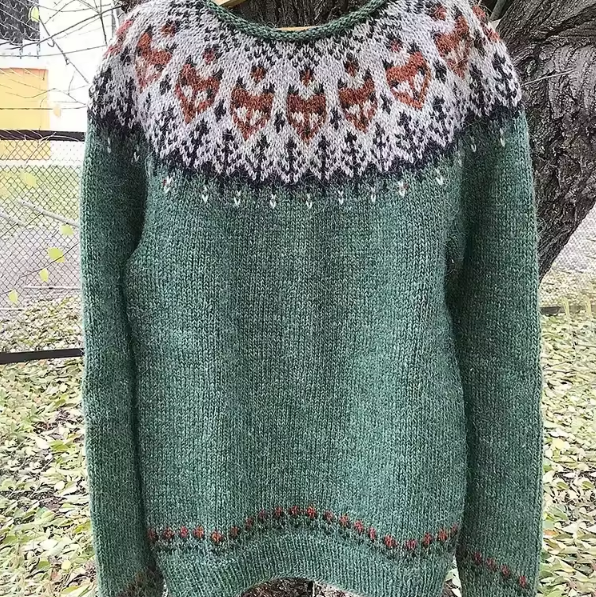 Pullover mit auffälligem Muster und langen Ärmeln