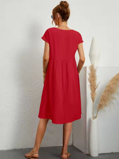 Locker geschnittenes Kleid für Damen mit Seitentaschen