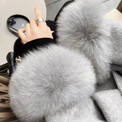 Kuschelige Jacke für Damen mit Bindegürtel
