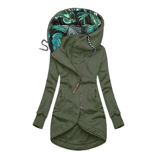 Damen Übergangsjacke mit Kapuze | Lang