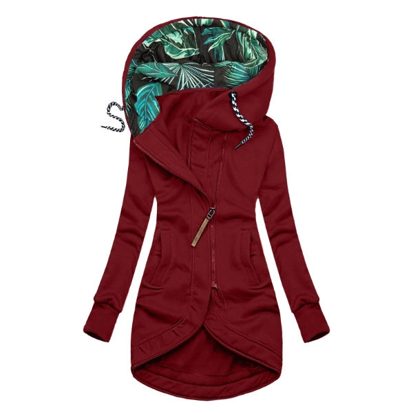 Damen Übergangsjacke mit Kapuze | Lang