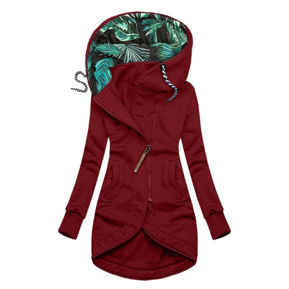 Damen Übergangsjacke mit Kapuze | Lang