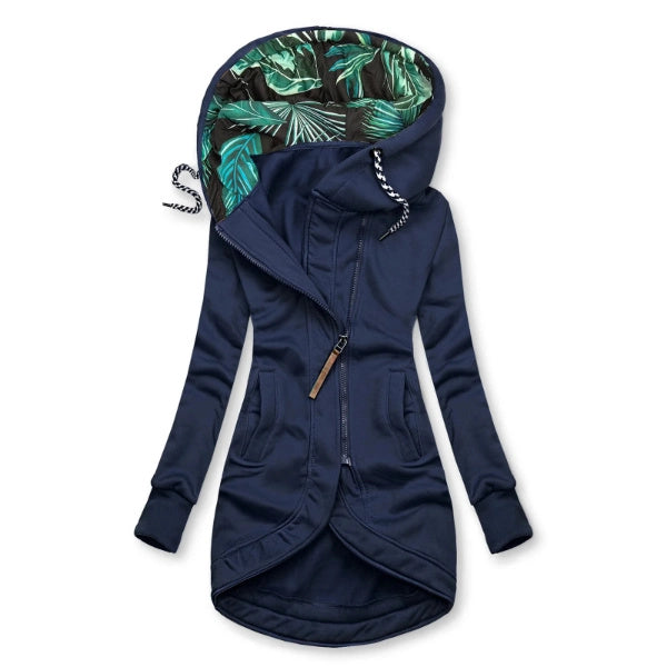 Damen Übergangsjacke mit Kapuze | Lang