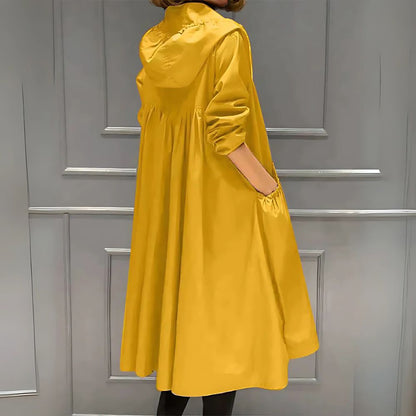 Leichter Regenjacke für Damen mit Kapuze | Lange Übergangsjacke