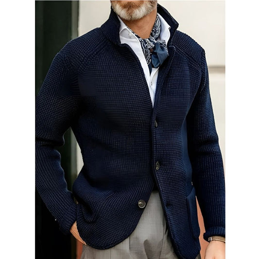 Herren-Strickjacke mit Knopfleiste und Kragen