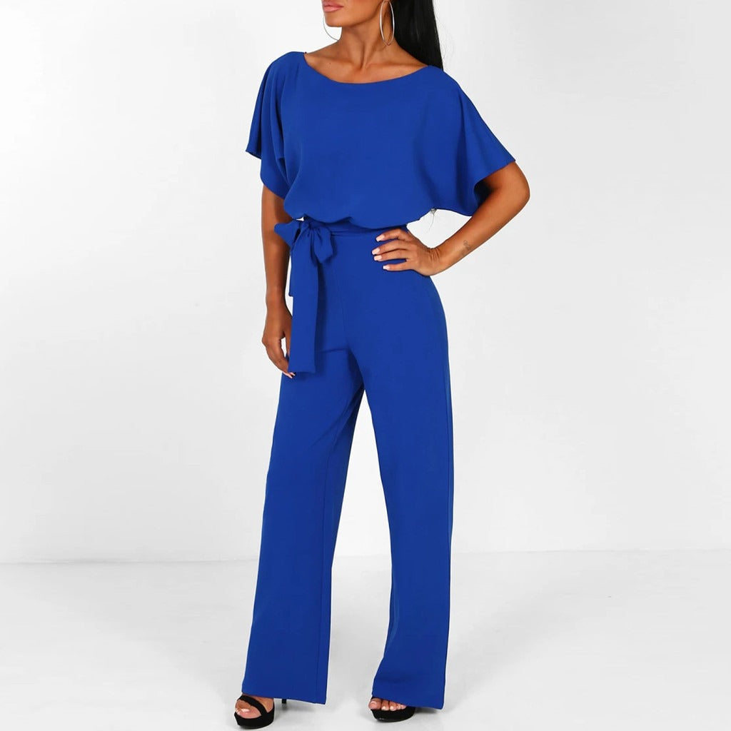 Eleganter Jumpsuit mit Taillengürtel und geradem Schnitt