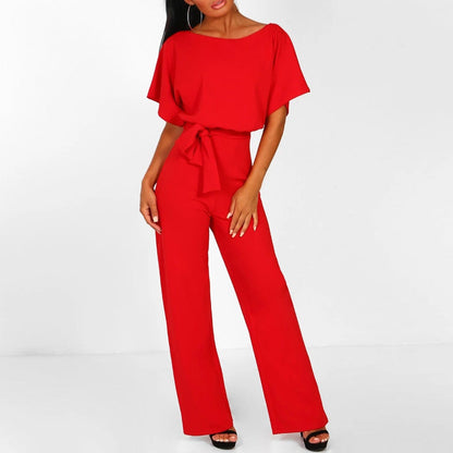 Eleganter Jumpsuit mit Taillengürtel und geradem Schnitt