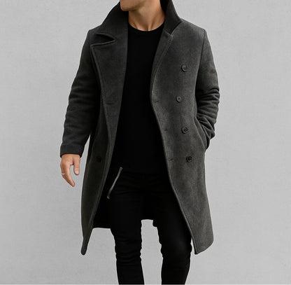 Eleganter langer Mantel für Herren | Warm