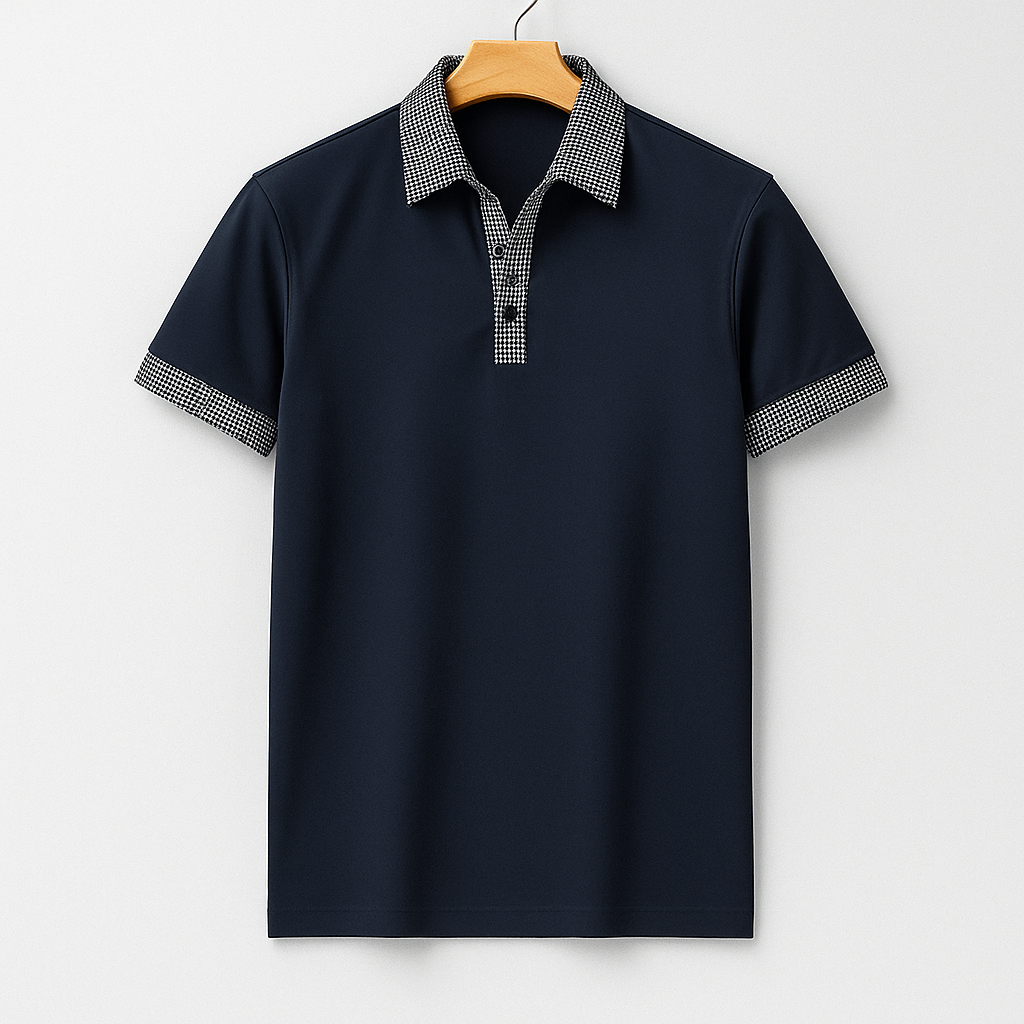 Poloshirt mit Kontrastdetails und Knopfleiste