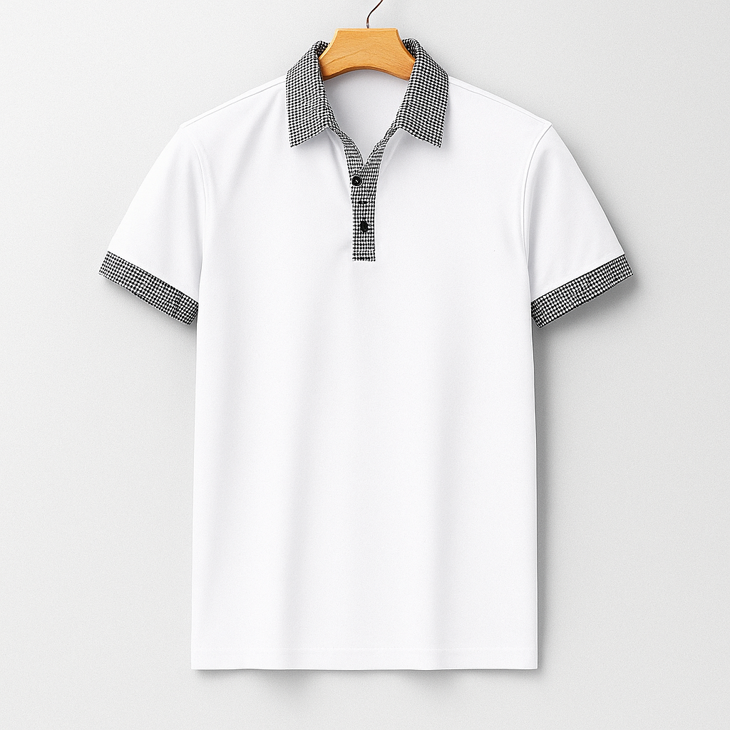 Poloshirt mit Kontrastdetails und Knopfleiste