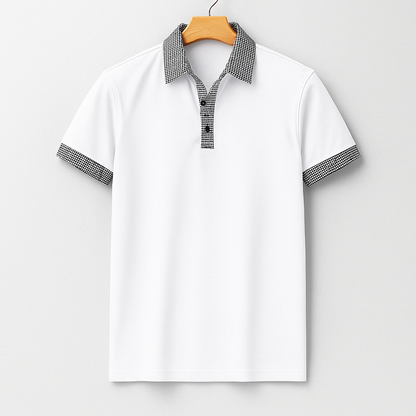 Poloshirt mit Kontrastdetails und Knopfleiste