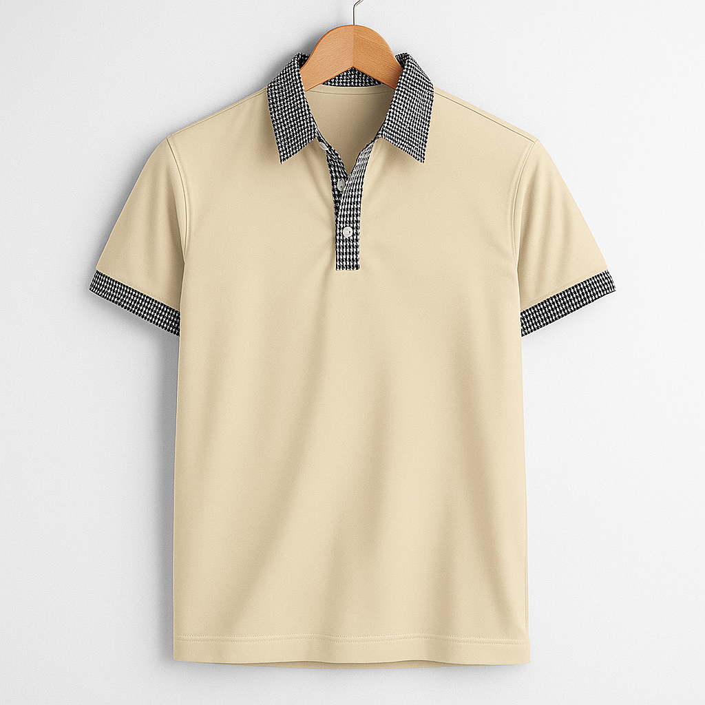 Poloshirt mit Kontrastdetails und Knopfleiste