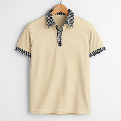 Poloshirt mit Kontrastdetails und Knopfleiste