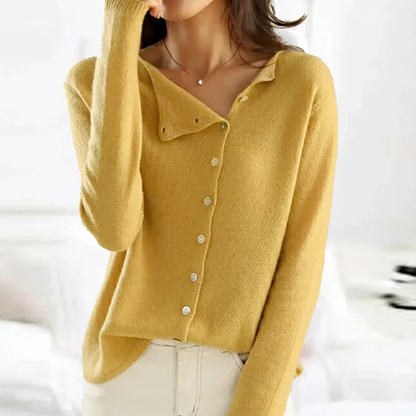 Damen Strickjacke mit V-Ausschnitt und Knopfleiste