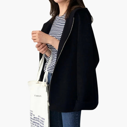 Damenjacke mit Kapuze und lockerer Passform