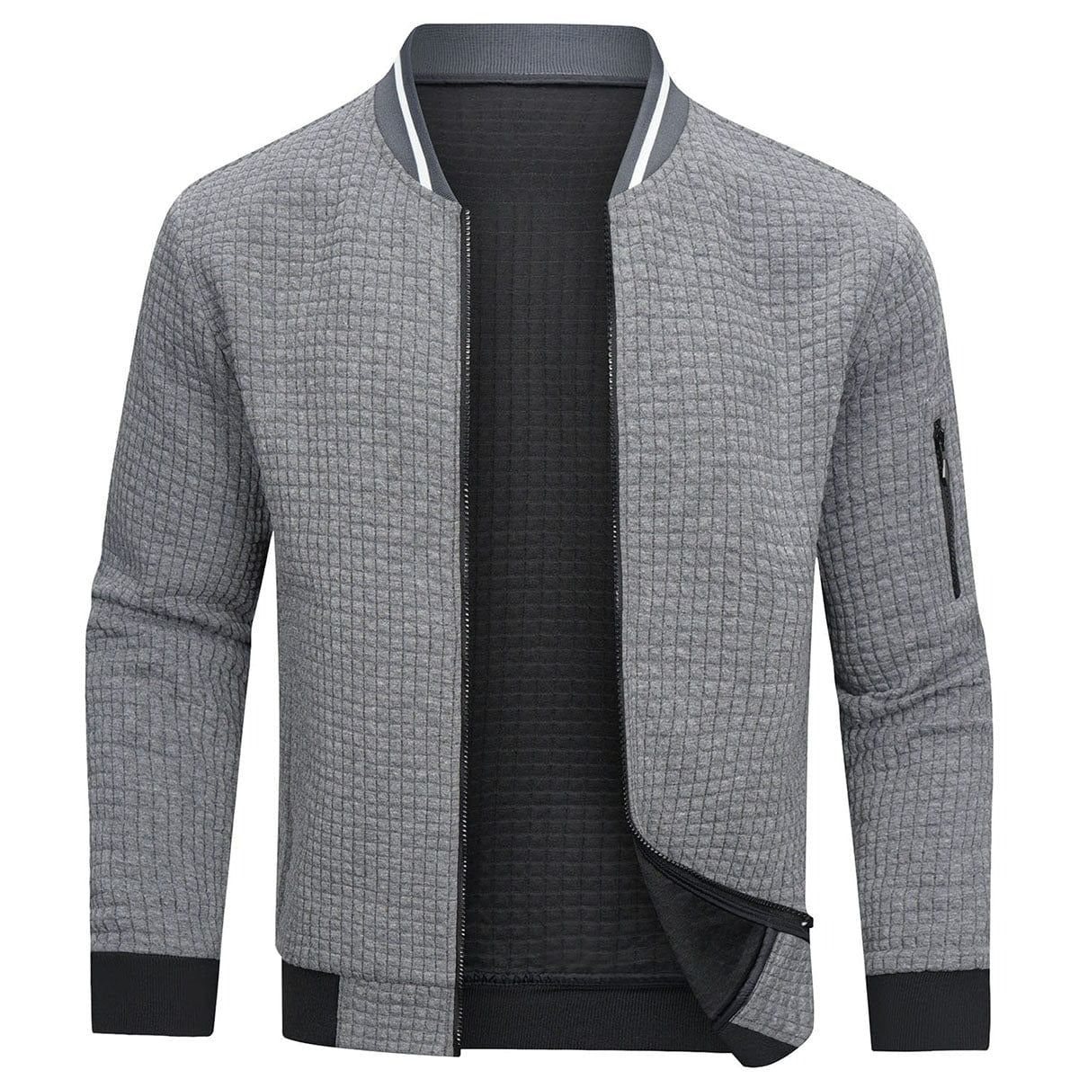 Herren-Strickjacke mit Strukturmuster und offenem Design