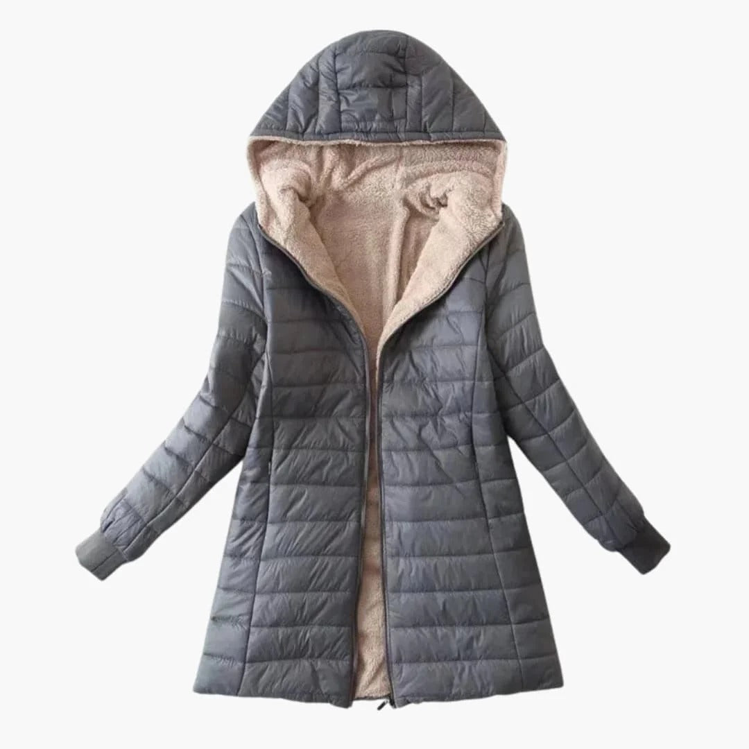 Damen-Steppjacke mit Kapuze und warmer Innenfütterung