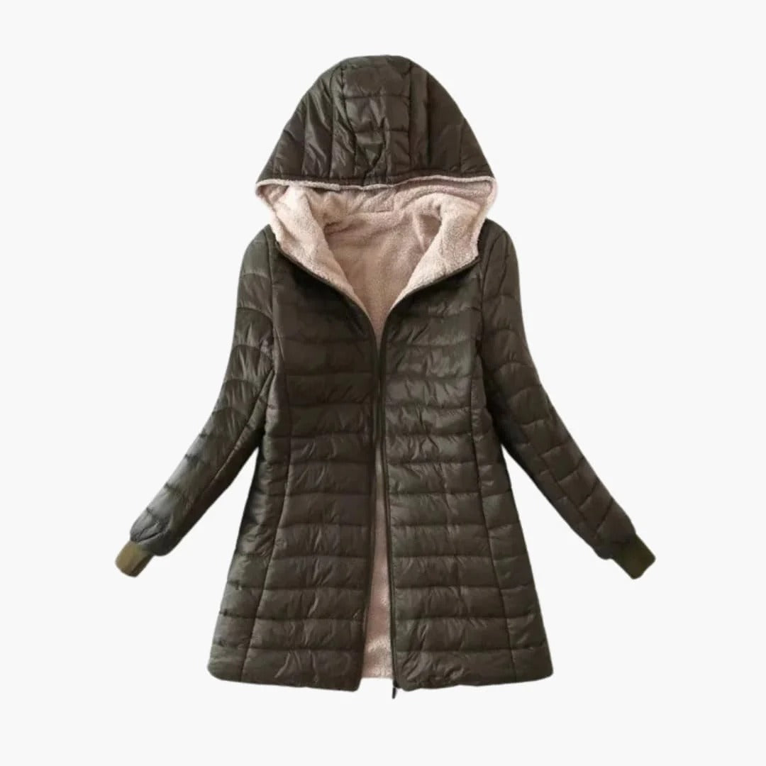 Damen-Steppjacke mit Kapuze und warmer Innenfütterung