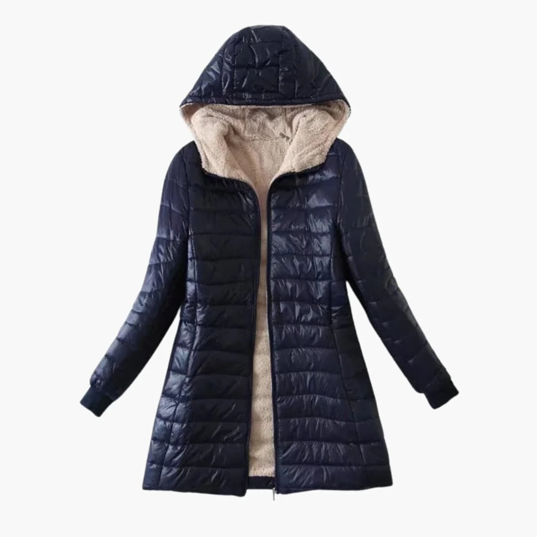 Damen-Steppjacke mit Kapuze und warmer Innenfütterung